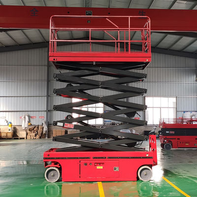 320kg 10 metrów nożyczkowy windy czerwone samobieżne człowiek windy do magazynu