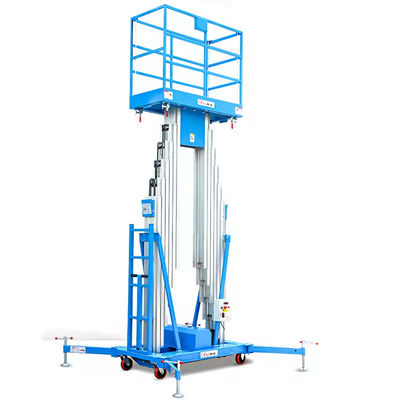 9m 250kg Elektryczny maszt Boom Lift Niebieski maszt Pionowy podnoszenie lekkie