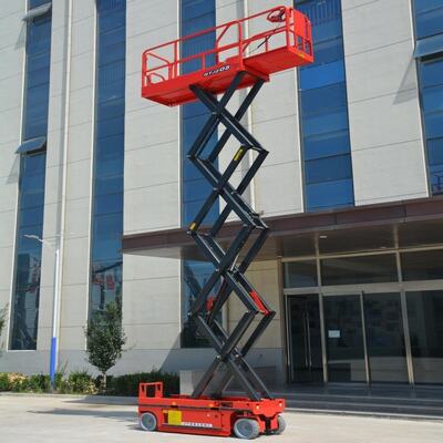 Elektryczny podnośnik nożycowy z własnym napędem, udźwig 10 m, udźwig 450 kg, obsługa przez 2 osoby