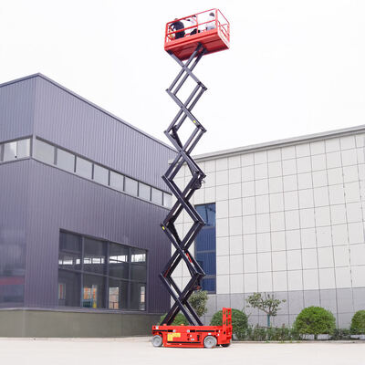 Elektryczny mobilny podnośnik nożycowy o wysokości 14 m Hydrauliczny podnośnik nożycowy o wadze 230 kg do prac lotniczych